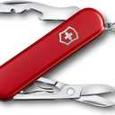 Victorinox Jetsetter Swiss Army Knife, Compact 7 Function Swiss Made Pocket Knife with Scissors, Magnetic Phillips Screwdriver and Key Ring  Red