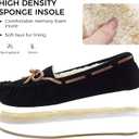 Vonair Women's Moccasin Slippers Micro Suede Warm Faux Fur Pile Lined Lace-Up Cozy Bow Indoor & Outdoor Moccasins Slip On Loafers Shoes for Women, US 10