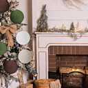 12 Pcs 4 Inch Large Farmhouse Christmas Ball Ornaments Jumbo Big Boho Jute Rope Hanging Burlap Neutral Rustic Ornament for Xmas Tree Wreath Garland Wedding(White, Brown, Camel, Green)