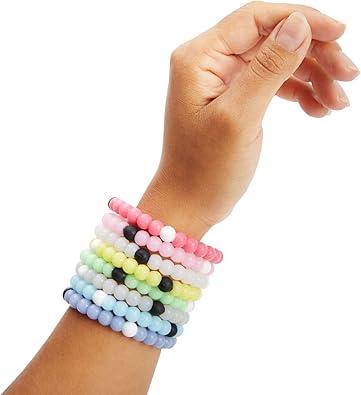Zodaca 8 Pack of Beaded Bracelets for Party Favors, VSCO Color Changing Jewelry (Silicone, 2.6x0.3 in), Silicone, no gemstone