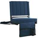 SPORT BEATS Stadium Seats with Back Support Bleacher Chairs with Back and Cushion Thick Padded Bleacher Seats Includes Shoulder Strap Navy Blue 2pcs Regular - 17" W x 12" D x 16.5" H