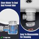 Bathroom Sink Drain Kit with Flexible Expandable Pipe: Odor-Free & Backflow-Preventing, Space-Saving Design without a P-trap, For 1-1/4'' & 1-1/2'' Drain Hole (Black, With Overflow)
