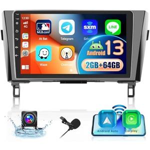 5Ghz WiFi 2G+64G Android 15 Radio for Nissan Rogue X-Trail Qashqai 2014-2018 Car Stereo with Wireless Carplay Android Auto,5.0 Bluetooth,EQ,9inch IPS Touchscreen,GPS,FM/RDS SWC Backup Camera MIC