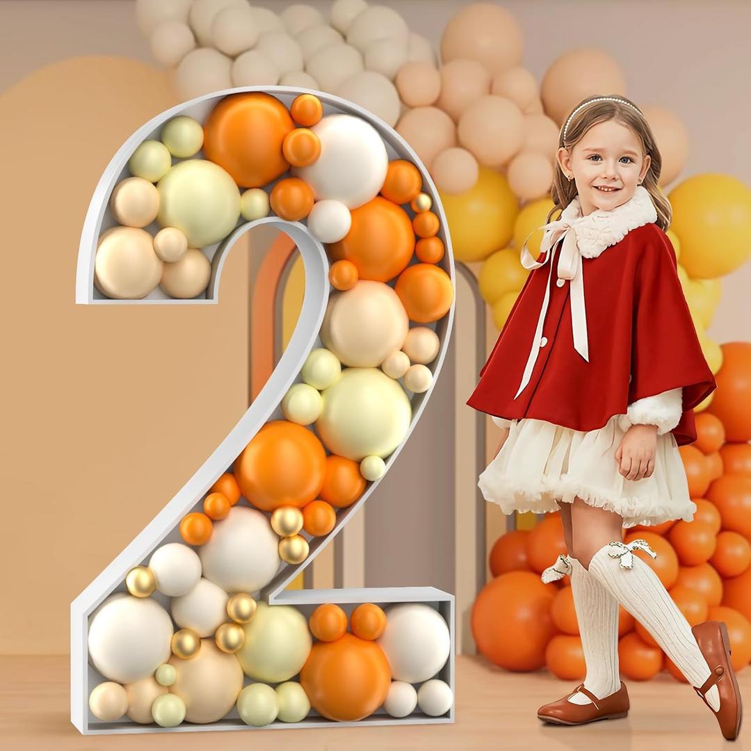 imprsv 4FT Marquee Numbers, Mosaic Numbers for Balloons, Big Mosaic Balloon Frame, Number 2 Balloon for 2026 New Year Decorations, 12th 20th 21st birthday decorations, Anniversary Decor