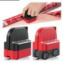 LIZAAL 2-Pack Wrapping Paper Cutter with Wheels | Straight Line Gift Wrap Cutter for Birthday and Christmas, Fits Various Rolls and Papers, Includes 2 Replaceable Blades (Black & Red)