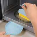 3 x Shaloxar Small Broom and Dustpan Set,mini Compact Portable, for Home, Sofas, Kitchen countertops, Storage Shelves, Office desks, bathrooms, and pet Areas (Blue)