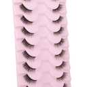 FANXITON Lashes Natural False Eyelashes 10 mm Short Wispy Cat-Eye Lashes 3D Soft Faux Mink Lashes Sets 10 Pairs Pack
