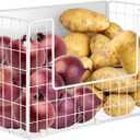 Ofiray-home Magnetic Fridge Shelf, Fruit Potato & Onion Storage Bins, Pantry Organizers, Large Container Basket for Refrigerator, Kitchen Counter, Cabinet (1, White)