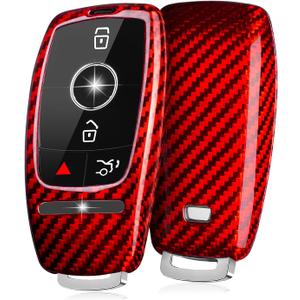 T-carbon Real Glass Fiber Key Fob Cover Compatible with Mercedes Benz Key Fob Protector fits for Benz AMG E53 GLS63 Sedan CLA35 45 GLB35 2020-2023 2024 Key Case Key Shell