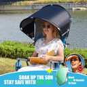 Universal Wind-Resistant Chair Umbrella Canopy, Foldable Portable UPF 50+ Sun Shade Attachment with Adjustable Clamp, Fits Most Beach, Outdoor, Camping, Lawn, Zero Gravity Chairs, Wheelchairs, 2 Pack