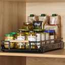 KES Pull Out Cabinet Organizer, 12" Wide Kitchen Bathroom Cabinet Drawer Heavy Duty Under Cabinet Slide Out Organizer Storage Shelves, Wooden Handle with Soft Close Black, KPO501W30D53-BK