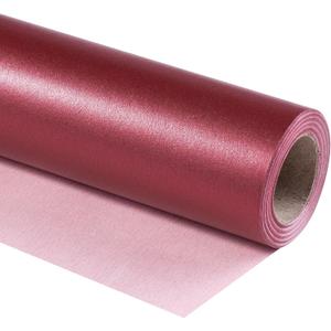 RUSPEPA Burgundy Matte Wrapping Paper, Mini Roll, Wine Red Solid Color Pearly-luster Paper Perfect for Christmas, Wedding, Birthday, Valentine's Day, Baby Shower, Anniversary, 17 Inches X 32.8 Feet