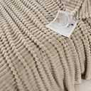 Khaki Throw Blanket for Couch Sofa 50x60 inches Striped Fleece Blankets Room Home Decor Lightweight Plush Soft Cozy Gifts for Women Mom Girls
