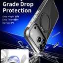 Magnetic for iPhone 17 Pro Max Case 360 Spin Stand Compatible with MagSafe, Military-Grade Protection,Non-Yellowing, Clear Scratch-Resistant Back Cover for 17 Pro Max 6.9'', Black