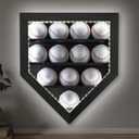 Baseball Display Case with Light, LED Baseball Holder Shadow Box for 12 Baseballs Display, HD Acrylic Front UV Protection,Wooden Frame for Collecting Autographed Balls Exquisite Souvenirs