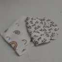2 Pack Baby Sleep Sack 0-6 Months 100% Organic Cotton Muslin Baby Sleeping Bag 2-Way Zipper Wearable Blankets (Rainbow & Leaf, Small)
