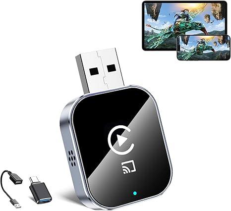 Wireless CarPlay Adapter for Android Auto  3 in 1 Screen Mirror Link Adapter MultiUser Seamless Connection Converts Wired to Wireless CarPlay Adapter  No Latency from iOS 10+ to Screen w/USBC