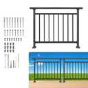 Horizontal Deck Railing, 48" Length 36" Height, Black Wrought Iron Porch Railing Kit with Enhanced Safety Spacing for Flat Surfaces