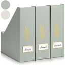 ZICOTO Beautiful Magazine Holder Set Of 3 - Sturdy File Holder to Organize Your Desk Or Shelves - The Perfect Office Storage to Effortlessly Organize Your Paperwork/Files, Magazines, Books Or Binders