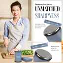 Rolling Knife Sharpener Kit, Magnetic 15 & 20 Angle Guides, Diamond & Ceramic Discs, Manual Rolling Knife Sharpener Tool for Razor-Sharp Kitchen Gadgets, Chef & Outdoor Knives (Gray Blue)