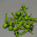 Bendable Rubber Neon Green Aliens - 12 Pack. (4") Action Figures Bendable UFO Aliens Limbs Sensory Stress Relief Fidget Toys. Great Party Favor Trick or Treat Supplies (Neon Green Aliens, 12, Pack)