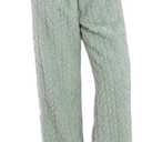 LYCY Fluffy Pajama Pants for Women, Comfy Fuzzy Pj Bottoms with Pockets Drawstring Fleece Sleepwear Soft Winter (XX-Large, Dark Green)