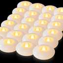2" Flameless LED Floating Candles, White Waterproof Tealights, 92Pack | 200h runtime, water sensor activated, Ipx4 waterproof, plastic build for wedding, pool party, vase centerpiece decor