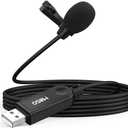 MillSO USB PC Microphone Plug & Play Omnidirectional External Lavalier Mini USB Microphone for Computer, Laptop, YouTube, Meeting, Recording, Podcasting, Gaming - 2M/6.5FT (MQ5-200)