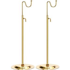 uxcell Purse Display Stand Set 2 Pack Adjustable Tabletop Single Hook Handbag Rack Metal Bag Holder for Retail Boutique Store - Gold