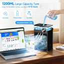 Portable Air Conditioners, 4 in 1 Evaporative Air Cooler with 1200ML Tank, Queit Cooling Fan with Remote Control, 2-8H Timer, 3 Modes & 8 LED Lights, Personal AC Unit for Bedroom, Office and Camping