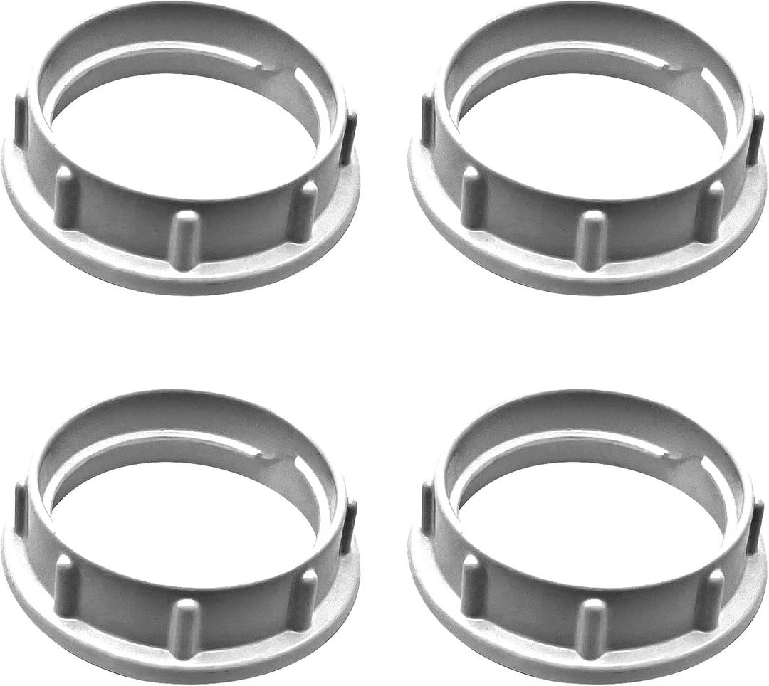ECUDIS 4 Pcs Lamp Shade Rings, White Aluminum Threaded Socket Rings for Medium Base E26 Sockets with Diameter of 1-1/2 Inches for Glass Lamp Shades, Light Fixture
