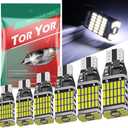 921 LED Bulbs 912 Reverse Lights Pack of 6, 6000K Xenon White CANBUS T10 T15 906 W16W 921K 922 Back-up, Replacement For Cargo Lights