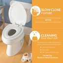 Mayfair NextStep2 Toilet Seat with Built-In Toddler Potty Training Seat, Slow Close, Easy Clean, Magnetic Removable Kids Seat, ELONGATED, Biscuit