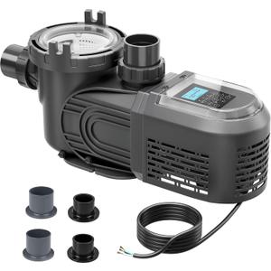 Variable Speed Pool Pump, 2.5 HP, 220V, 10567GPH, Above/Inground Pool Pump, Energy Efficient, High Flow, Powerful Self Primming Swimming Pool Pumps with Filter Basket