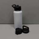 SipX™ Triple-Insulated Stainless Steel Water Bottle 32oz. With 3 Lids, BPA-Free Reusable Insulated Water Bottle Keeps Cold 24 Hours, Metal Water Bottle Made Of Sustainable Material For Hiking & Biking White