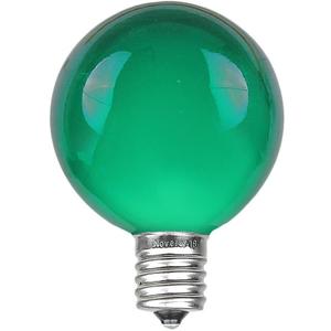 Novelty Lights 25 Pack G40 Green Outdoor Globe Bulbs, Light Bulbs Glass Incandescent Bulbs with 3000 Hour Lifespan, Globe String Lights Replacement Bulbs