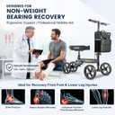 Knee Scooter for Adults for Foot Injuries, Storage Bag, 13" Knee Pad, Shiny Black
