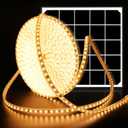 Lightonight Solar LED Strip Lights,32.8FT 6000mAh Large Capacity Solar String Lights for Outside,IP68 Waterproof Solar Rope Light with Remote for House,Garden,Balcony,Pool,Tree Decorations,Warm White