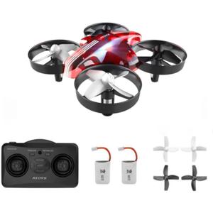 Mini Drone for Kids & Beginners, Indoor Portable Hand Operated/RC Nano Helicopter Quadcopter,Birthday Children's Day Gift for Boys and Girls,Auto Hovering, Headless Mode & Remote Control, Red.4-blade design delivers greater stability