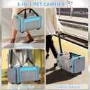 Rolling Pet Carrier with Detachable Wheels - 18x11x11 TSA Airline Approved for Southwest Delta United American, Soft Sided Expandable Travel Bag for Small Dogs & Cats up to 15Lbs, Fits Under Seat