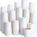 LITOPAK 400 Pack 8 oz Disposable Paper Coffee Cup, Hot/Cold Beverage Drinking Cups for Water, Paper Coffee Cups, White Paper Hot Coffee Cups, Suitable for Party, Picnic, Travel, and Events