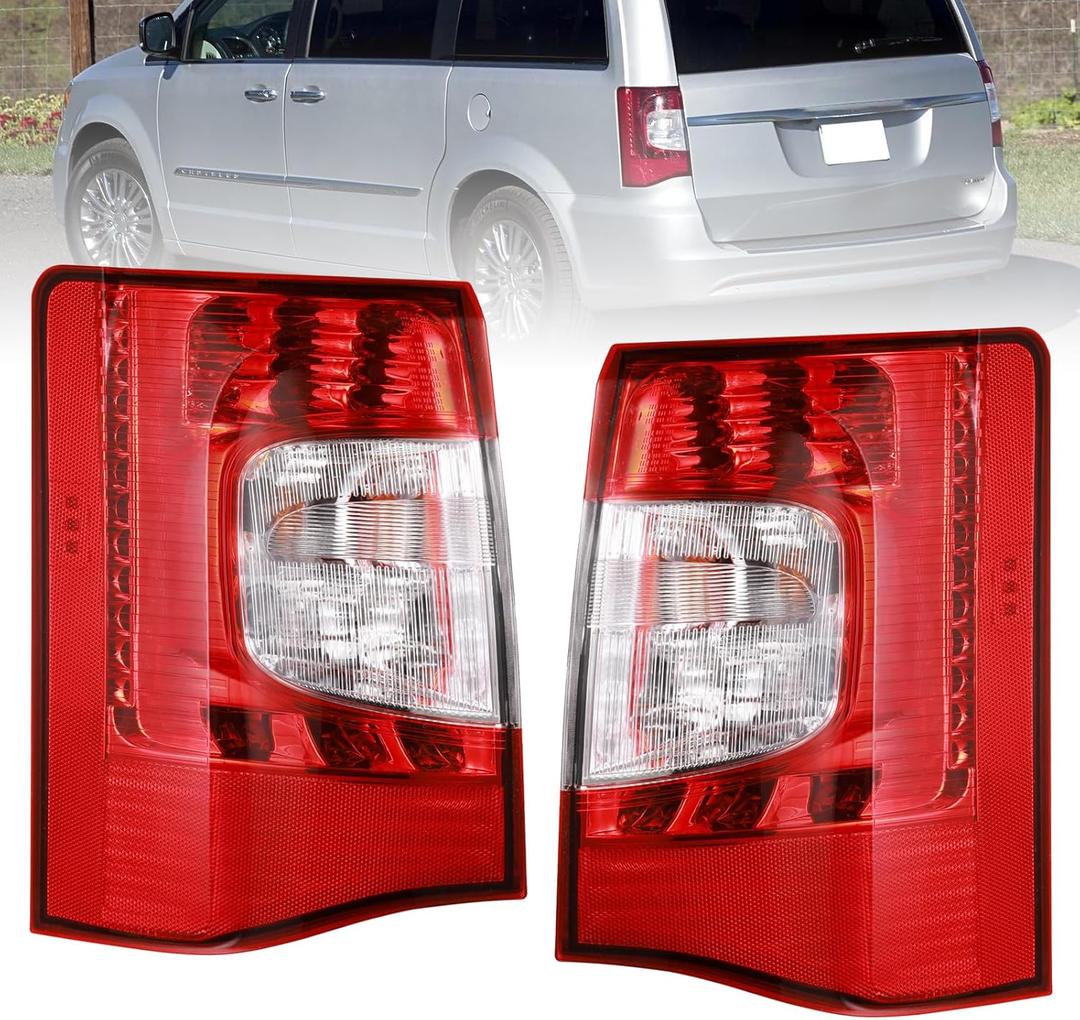 Boine Tail Light Compatible With 2011-2016 Chrysler Town & Country Driver and Passenger Side Rear Light Brake Lamps