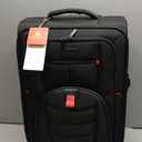 Carry On Luggage 22x14x9 Airline Approved, 22-Inch Suitcases with Spinner Wheels, Softside Carry-on Luggage with TSA Lock for Men Women Business Trip, Lightweight Large Capacity Luggage for Travel (Black)