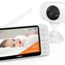 YOTON Baby Monitor no WiFi, 4.3" Baby Monitor Camera with 4X Zoom, 1.8m USB-C Charging Cable, Infrared Night Vision, Two Way Audio, Rechargeable 1500mAh Battery, for Baby/Pet (White)