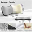Lumbar Support Pillow for Bed, Lower Back Pillow for Sleeping, Memory Foam Waist Pain Relief Pillows, Lumbar Pillow for Sleeping, Bed, Car, Couch (Grey Black)