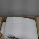 WDCOZY White California Cal King Size Quilt Bedding Sets with Pillow Shams, Oversized Lightweight Soft Bedspread Coverlet, Quilted Blanket Thin Comforter Bed Cover, 3 Pieces, 116x106 inches (White (Gold Cross Stitching))