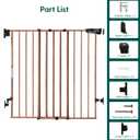 Babelio 34" Extra Tall Baby/Dog Gate with No Threshold Design Walk Thru Door, 26-43" Auto Close Safety Gate for Babies, Elders and Pets, Fits Doorways, Stairs, and Entryways, Brown Wood Pattern