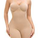 Slimers Strapless Shapewear Bodysuit For Woman: Seamless Body Shaper Built In Bar - Tummy Control Butt Lifter Shapewear, Medium