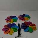 4PCS Flower Wind Spinner Sparkly Lawn Pinwheel 11.8 inch Colorful Rainbow Garden Windmill for Garden, Party, Outdoor, Yard Decor