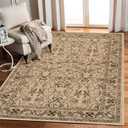 Superior Indoor Area Rug, Plush Carpet Cover, High-Traffic Rug, Apartment Rugs, Bedroom, Living Room, Office, Kitchen, Floral Scroll Floor Decor, Heritage Collection, 8' x 10', Ivory